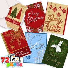 Joyin JOYIN 72 Foil Merry Christmas Greeting Cards for Holiday Parties, Gift Giving, Winter Christmas Season, Holiday Gift Giving, Xmas Gifts Cards