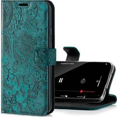 Wallet Cases Surazo SURAZO iPhone 11 Case Wallet Leather Genuine RFID 3 Card Slots & Cash Pocket Secure Magnetic Closure Plus Stand Function Flip Folio Cover Only for iPhone 11 Screen Protector