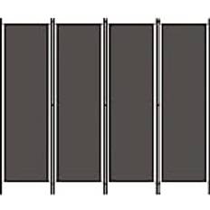 Grey Room Dividers vidaXL 4-Panel Folding Panel Screen Movable Room Divider