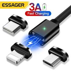 Essager Essager Magnetisches USB-C-Kabel für iPhone 14 13 12 Samsung Redmi Schnelllade-Micro-Handykabel Magnet Typ C USB-Datenkabel