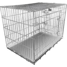 Hugglepets Small Silver Dog Cage with Metal Tray 61cm