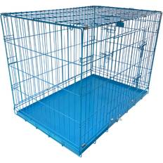 Hugglepets Medium Blue Dog Cage with Metal Tray 76cm