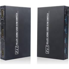 KVM Switches Tomtop Jms Switch KVM HDMI USB 2in1 AIMOS AMKVM 201CL Supporto HD 2K * 4K 2 host Black