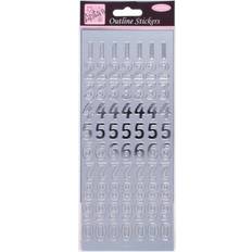 Silver DIY Anita's Large Numbers Outline Stickers Silver