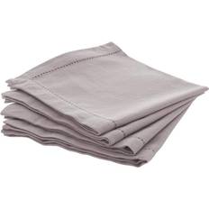 Assiettes, Tasses et Couverts Atmosphera Lot de 4 serviettes de table Chambray gris souris 40x40cm créateur d'intérieur