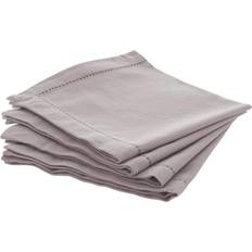 Piatti, Tazze e Posate Atmosphera Set di 4 tovaglioli grigio topo Chambray 40x40cm créateur d'intérieur