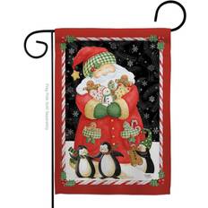 Multicolored Flags Breeze Decor Santa & Cookies 2-Sided Garden Flag 13x18.5"