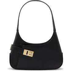 Ferragamo Bigs Faux Leather Shoulder Bag Black