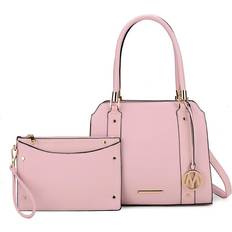 Pink - Women Messenger Bags MKF Collection Norah Women's Satchel Bag with Wristlet by Mia Pink