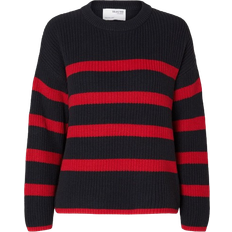 Selected Bloomie Striped Knitted Jumper - Dark Sapphire