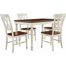 Crosley Furniture Shelby White/Cherry Dining Set 36x65.2" 5