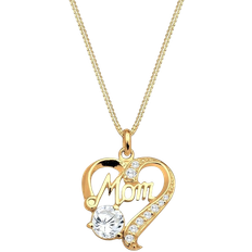 Elli Xilion Cut Love Mom Pendant Necklace - Gold/Transparent