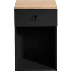 House & Homestyle Lilsbury Black/Natural Bedside Table 32x32cm