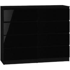 Fwstyle Modern Black Gloss Chest of Drawer 120x99cm