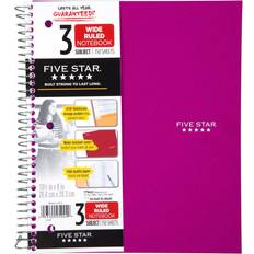 3 subject spiral notebook FiveStar 3 Subject Wide Ruled Paper Spiral Notebook