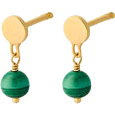 Malakit Smykker Pernille Corydon Forest Earsticks - Gold/Green