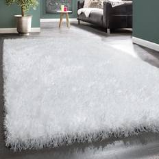 Polyester Tapis Paco Home Tapis Salon Chambre Poil Long Shaggy Uni Pelucheux Moderne Blanc 120x170 cm Blanc cm