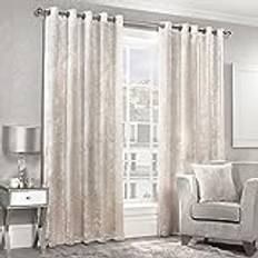 Crushed Velvet Eyelet Ring Top Curtains 66 x 72