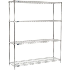 Nexel 4 Shelf Wirre Unit Chrome Shelving System 28.3x33.9"