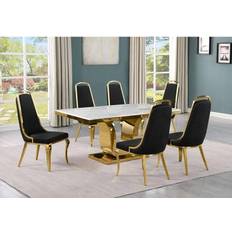 Gold - Marble Dining Sets Best Quality Furniture Ada Dining Set