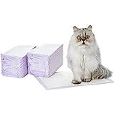 Amazon Basics Lot de 40 Tapis Pour Bac De Litière Pour Chat, Parfum Citron, Violet, Blanc