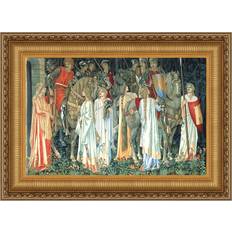 Design Toscano Quest for the Holy Grail Gold Framed Art 137.8x97.2cm