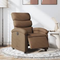 vidaXL Elektrisk Reclinerfåtölj Brun Tyg Fåtölj
