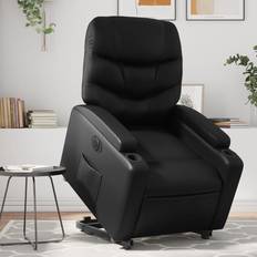 Reclinerfåtöljer - Roterbar vidaXL Reclinerfåtölj Med Uppresningshjälp Svart Konstläder Fåtölj