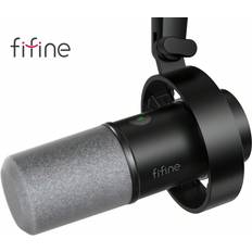 Shein FIFINE USB/XLR Dynamic Microphone With Shock Mount,Touch-Mute,Studio Metal Mic With Headphone Jack,Monitoring Volume Control For Vocal Voice-Over Stre