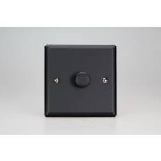 Varilight 1-Gang 2-Way Push-On/Off Rotary LED Dimmer 1 x 0-120W 1-10 LEDs Matt Black