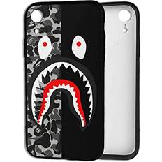 Mobile Phone Accessories Qutan iPhone Xr Case, Street Fashion Design iPhone Xr Cases for Boys Girls Dual Layer Shockproof Cover Soft TPU Full-Body Cool Camo Case for iPhone Xr 6.1 Inch Camo Shark, Black, One Size