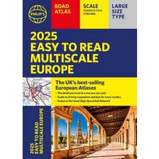 2025 Philip's Easy to Read Multiscale Road Atlas of Europe: A4 with flaps Philip's Road Atlases (Paperback)