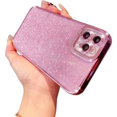 Mobile Phone Covers ankofave Compatible with iPhone 11 Pro Case for Women Girls, Glitter Luxury Cute Flexible Plating, Shockproof Full Camera Lens Protective Phone Cases for iPhone 11 Pro Cute 6.1'' Pink