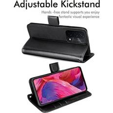 Samsung Galaxy A54 Wallet Cases TechGear Black Samsung Galaxy A54 5G Leather Wallet Case, Flip Protective Cover with Wallet Card Holder, Stand and Wrist Strap PU Leather with Magnetic Closure