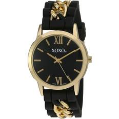 Accutime XOXO Metal and Rubber Watch, Color:Black Model: XO8101