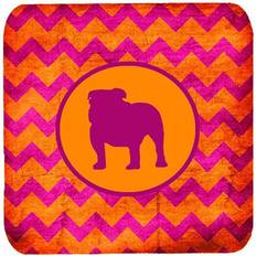 Pink Coasters CoolCookware Bulldog Chevron Pink Coaster