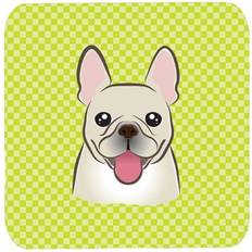 Green Coasters CoolCookware In. Checkerboard Lime French Bulldog Coaster 4pcs