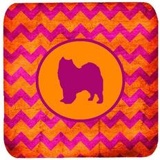 Orange Coasters CoolCookware Samoyed Chevron Pink Coaster