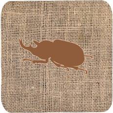 Brown Coasters CoolCookware Beetle Burlap Foam Set Coaster 4pcs