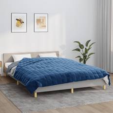 vidaXL Tyngdetæppe 220 x 240 cm 15 kg Stof Blå Blå