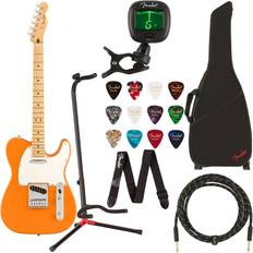 Fender Fender Player Telecaster 6-String Electric Guitar Right-Handed, Capri Orange Bundle with Gig Bag, Cable, Stand, Strap, Tuner, Strings, Guitar Learning Book, Guitar Picks, and Prepaid Card 10 Items