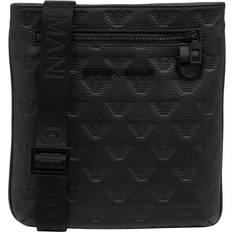 Svarte Messengervesker Emporio Armani Logo Mønster Crossbody Veske Black ONE Size