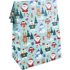 Cheap Gift Bags Festive Characters Kraft Present Sack Blue