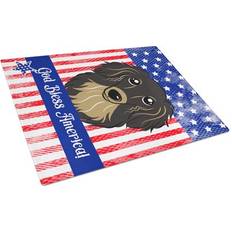 Kitchen Accessories Caroline's Treasures Tempered Glass God Bless American Flag Chopping Board