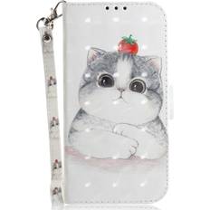 MAULUND Samsung Galaxy A25 5G Læder Cover m. Print & Strop Sød Kat