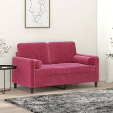 Röda Soffor vidaXL prydnadskuddar vinröd Soffa 2-sits, 3-sits