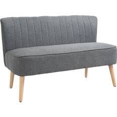 Homcom Soffor Homcom Ljusgrå Tygsoffa 2-Sits 117 x 56.5 x 77 cm Soffa 2-sits