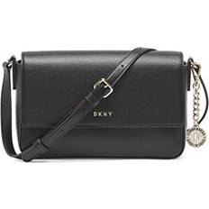 DKNY dam Bryant Md Flap Cross axelväska, svart/guld, Svart/guld, Einheitsgröße