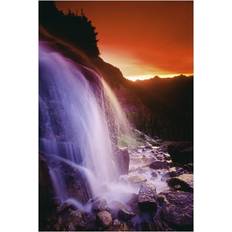 BrainBoosters Waterfall At Sunset Bugaboo Glacier British Columbia Poster