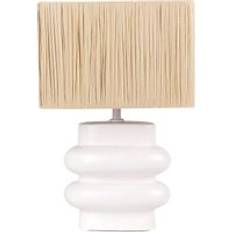 Linne Bordslampor Beliani Kulsa 42 cm E27 - Vit/Beige Bordslampa